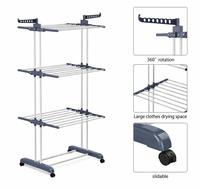 Séchoir à linge pliable en métal pour la maison avec étagère de rangement pour chaussures et design moderne pour l'organisation des vêtements dans la salle de bain