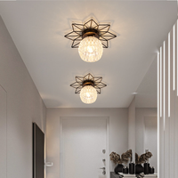 Luminaires suspendus LED en fer modernes et simples pour couloir, hall d'entrée et balcon, luminaires de plafond en forme de tournesol