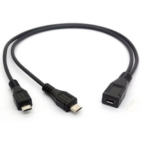 Cable divisor micro USB 2 en 1, USB 2.0 a doble micro USB en Y con revestimiento de PVC trenzado de cobre puro, carga rápida de 3A