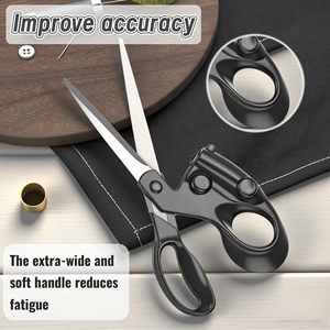 NOVISON Hot Selling 9 Inch DIY Grade Household Sewing Fabric Scissors Smooth <b>Edge</b> Stainless Steel <b>Plastic</b> Handle Tailor Shears - Product Image 3