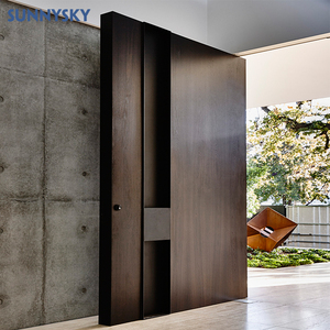 Glazen Staal Exterieur Flat Sunnysky Security Front Draaideur Kern Hout Luxe Solide Grafisch Ontwerp Op Maat Goedkope Prijs Huis - Product Image 1