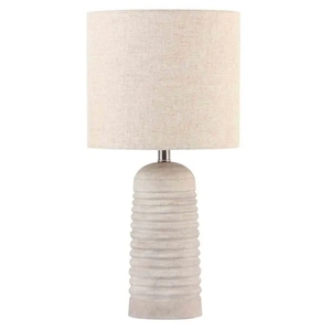 Lampe de table en résine noire et blanche antique avec abat-jour en lin conique pour la décoration intérieure et la rénovation - Product Image 6