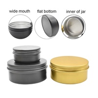 Heißer Verkauf Gold Aluminium Kosmetikglas 15ml 30ml 50ml 60ml 100ml 150ml Schwarz Weiß Aluminium Schraubglas für Kerzencreme
