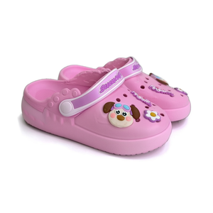 Pantofole Estive Antiscivolo in EVA a Forma di Cane Cartone Animato Rosa, Misura 35-40, Punta Tonda con Design a Fibbia - Product Image 1