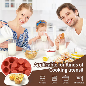 พิมพ์ซิลิโคนสำหรับอบมัฟฟินแบบไม่ติดกระทะ 7 หลุม สำหรับทำขนมเค้ก ทาร์ต ขนมปัง ใช้ในครัว ขายส่ง - Product Image 3