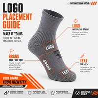 Chaussettes de sport personnalisées pour hommes, chaussettes de sport respirantes en tricot jacquard avec logo personnalisé, chaussettes courtes en coton tricoté pour le sport et la course à pied