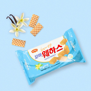 Sams KKoma Mini Wafers, saveur vanille premium, biscuits croustillants format mini pour collations et cadeaux, produits de boulangerie importés - Product Image 2