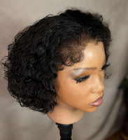 Perruque 100% Cheveux Humains Bob, Meilleure Vente, Perruque Bouclée 13*4 avec Dentelle Frontale, Styles Naturels Brésiliens, Perruque Sans Colle