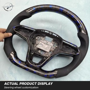 Volant sport en cuir personnalisé, en fibre de carbone forgée, 3 branches, 35 mm, pour Volkswagen Golf MK8 GTI Passat - Product Image 5