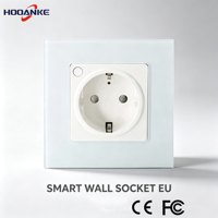 Prise murale intelligente Hooanke standard UK/UE en verre trempé avec écran tactile WIFI, commande vocale et à distance, prise en charge OEM/ODM.