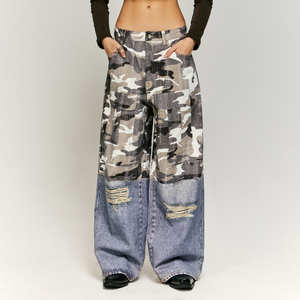 QUICKSHOW <span class=keywords><strong>Jeans</strong></span> in Denim con Stampa Digitale Disponibili in Stock Donna Gamba Larga Y2K 100% Cotone di Marca <span class=keywords><strong>Baggy</strong></span> <span class=keywords><strong>Uomo</strong></span> - Product Image 3