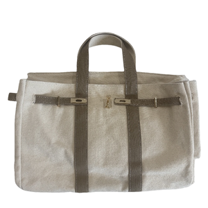 Bolso Tote de Lona Resistente de 24 Onzas, Color Taupe Otoñal, Gran Capacidad, Estilo Lujoso - Product Image 3