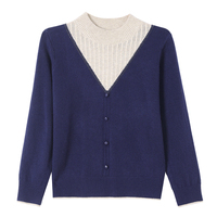 Großhandel Maßgeschneiderte Herbst-Winter-Damen-Strickpullover Weicher Wollmischung-Strickpullover Damen Einfacher Einfarbiger Pendler-Strickpullover