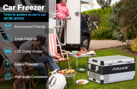 NOUVEAU 2025 Antuncle Factory Réfrigérateur-congélateur portable à compresseur 100L, Glacière de camping avec port USB pour usage extérieur