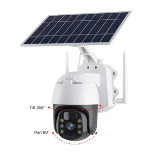 กล้อง PTZ ไร้สายพร้อมรีโมทคอนโทรล360พาโนรามาแพน-เอียง,การควบคุมระยะไกล,แผงเซลล์แสงอาทิตย์พลังงานต่ำ,กันน้ำ,WiFi, PTZ