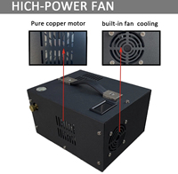Compresseur d'air PCP 30 MPa avec transformateur externe 12 V, pompe de charge d'air à arrêt manuel 4500 PSI/300 bars, pompe PCP