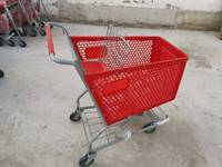 Chariot de courses en plastique maillé à pousser, grande capacité 100L, pour supermarché, avec protection anticorrosion, vente en gros et au détail