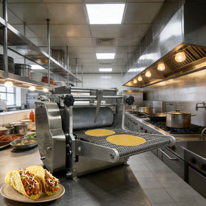 Máquina Automática Comercial para Prensar Masa, para Hacer Tortillas de <span class=keywords><strong>Harina</strong></span> y <span class=keywords><strong>Pan</strong></span> para Restaurantes - Product Image 1