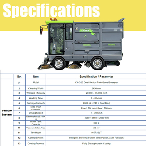Máy chà sàn công nghiệp điện đa chổi, máy quét đường, pin Lithium 60V 240Ah hiệu suất cao, 2 thùng rác - Product Image 4