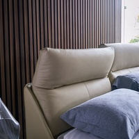 Tête de lit en cuir capitonnée réglable de luxe au design moderne et simple, disponible en tailles simple/queen/king - Vente en gros