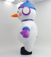 Costume gonflable de mascotte de Noël pour adulte, costume de Père Noël marchant avec écharpe de bonhomme de neige, idéal pour défilés de Noël, fêtes et publicité