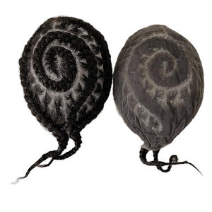 Prótesis Capilar de Encaje Completo para <span class=keywords><strong>Hombre</strong></span>, Cabello Remy Indio, 130% de Densidad, Rizo <span class=keywords><strong>Afro</strong></span>, Encaje de Crochet, Negro Natural - Product Image 3