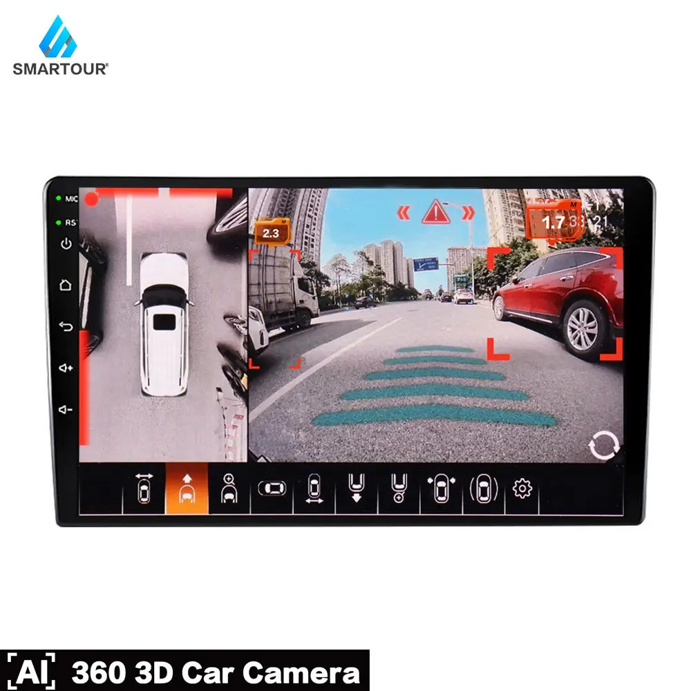 Smartour 4 측면 AI 3D 360 Deg 자동차 카메라 시스템 4K AHD 1080P 자동차 360 카메라 조류보기 시스템 도요타 프라도