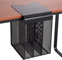 Boîte de rangement de bureau suspendue solide, support vertical sous la table, étagère pour dossiers, organisateur de plateau avec ouverture arrière pour câbles