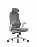 Chaise de bureau ergonomique en maille avec accoudoirs réglables, base en mousse, inclinable et pivotante avec appui-tête, pour bureau à domicile, vente directe usine, MOQ 5