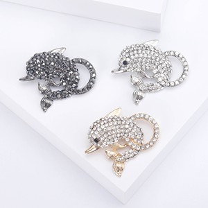 Atacado para Mulheres Menina Presente Moda Rhinestone Jóias Animal Golfinho De Metal Broches - Product Image 1