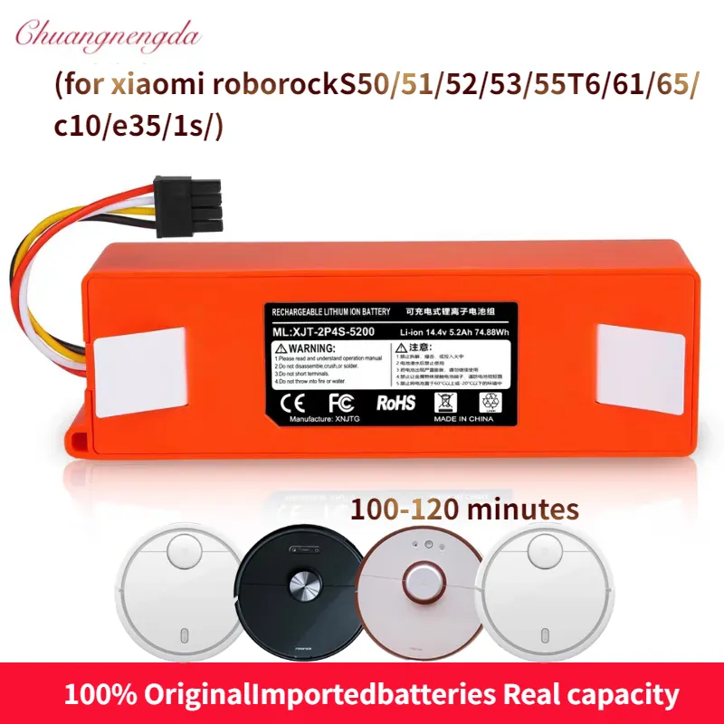 Replacement Battery for Xiaomi Vacuum Robot Cleaner Accessories Roborock 14.4v 6500mah Battery