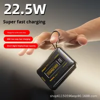 Batterie externe compacte portable de grande capacité 10000 mAh au design mécanique, charge rapide 22,5 W, Type-C, pour l'extérieur, micro intégré