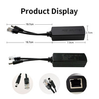 Divisor POE de 48v a 12v 10/100Mbps, Separador Ethernet POE Estándar con DC5221 USB Tipo-C para Cámara IP