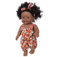 Schwarze Afrikanische Vinyl Mini Niedliche Waschbare Realistische Babypuppe 30 cm für Kinder Unisex