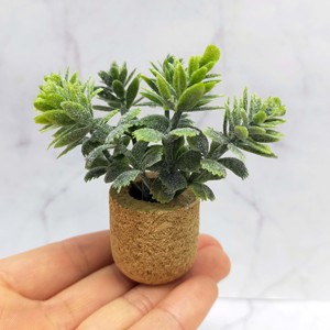 Miniature Dollhouses Accessories Cork Frost Simulated Green Plant <b>Small</b> Potted <b>Ornament</b> for Home Decor for age 14+ - Product Image 1