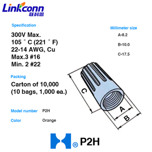 P2h vít-on dây nối thép mùa xuân Threaded cáp điện dây dẫn đồng khối thiết bị đầu cuối PA66 chiếu sáng ngành công nghiệp điện - Product Image 4