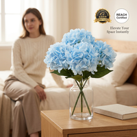 Bouquet de fleurs d'hortensia artificielles à 5 têtes, fleurs en soie réalistes pour décoration de mariage, arche florale, allée, fête