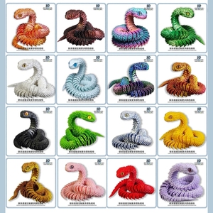 Serpiente Impresa en 3D con Huevo, Ojos Atractivos, Multiarticulada y Móvil, para Decoración de Sala de Estar, Escritorio, Figuras Decorativas, Accesorios para el Hogar - Product Image 3