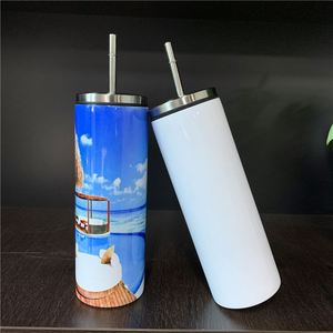 Vaso Recto de 20 Oz con Tapa Roscada y Pajita de Acero Inoxidable para Impresión Personalizada - Product Image 3