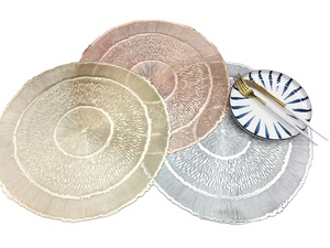 New Arrival Classic Round Hollow PVC Non-slip Heat-resistant Eco-Friendly Gold and <strong>Silver</strong> Household Place Mat <strong>Coasters</strong> 30x45cm - Product Image 4