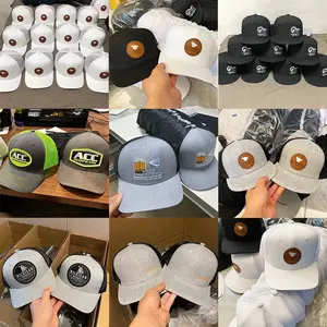 Gorras deportivas de alta calidad Logotipo de parche de cuero personalizado 6 paneles Richardson 112 Sombreros de camionero para hombre