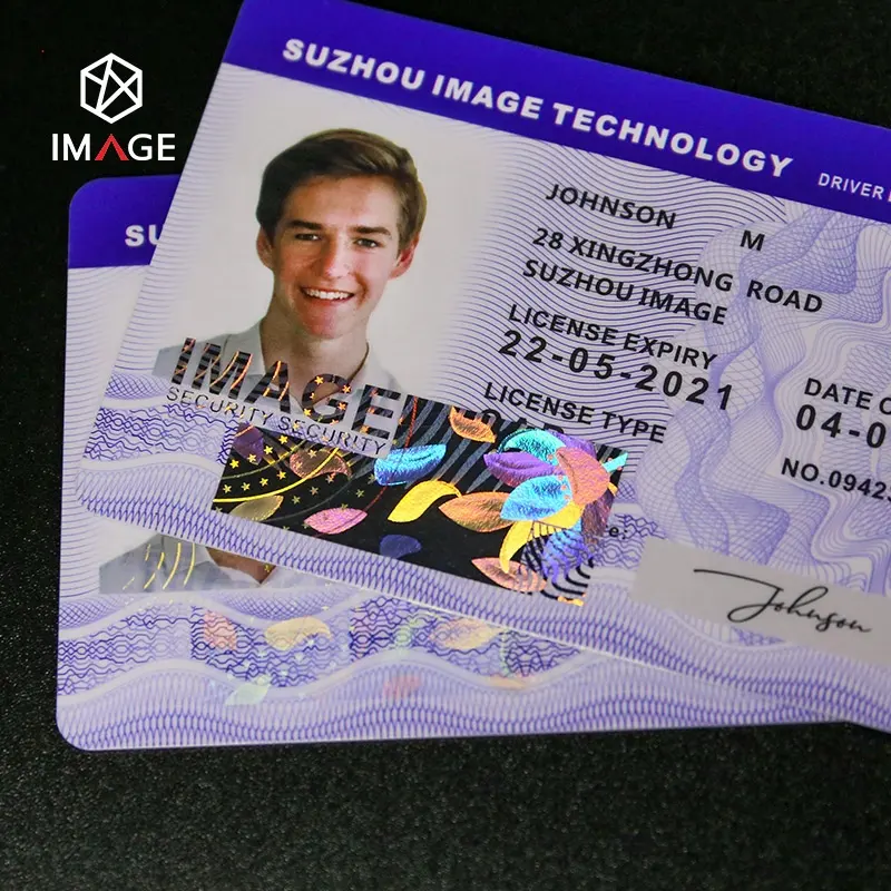 Carte d'identité à hologramme en PVC/Polycarbonate, carte d'identité de sécurité à hologramme pour la Protection de votre identité