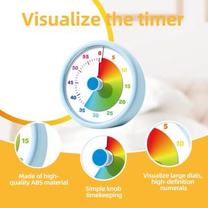 KidsFriendly Eco-Friendly 60-Minute Shape Plastic Mechanical Countdown <b>Timer</b> Precise Timing Rechargeable Battery Dial Design for - Product Image 3