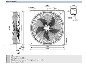 Ventilateur axial haute efficacité ebm-papst W6D910-KD01-01 de 910 mm, ventilateur de refroidissement AC premium pour usage industriel HVAC intensif. - Product Image 3
