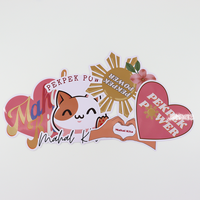 Autocollant personnalisé en vinyle découpé à la forme, style anime kawaii, pour scrapbooking, journal, ordinateur portable et projets DIY