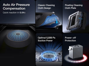 ECOVACS WINBOT Limpiador de ventanas ultrasónico inteligente Sistema de protección de 9 etapas Eléctrico Todos los tipos de ventanas Hogar al aire libre - Product Image 4