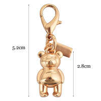 Porte-clés en métal doré multi-styles en gros, breloques de sac tendance, porte-clés de voiture de luxe 3D Ours Cerise Cœur Fleur Lettre C avec logo