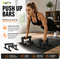 Barres de musculation robustes en acier avec poignées en mousse pour pompes, presse pectorale et exercices de force du haut du corps