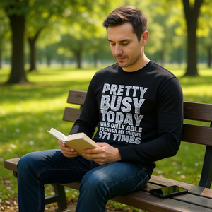 T-shirt a maniche lunghe Pretty Busy Today, maglietta con umorismo digitale sul disintossicante - Product Image 3