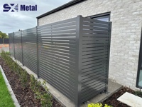 Panneau de clôture de jardin en métal, écrans de sécurité et d'intimité, portail à lamelles, clôture décorative en aluminium pour chantier de construction résidentiel